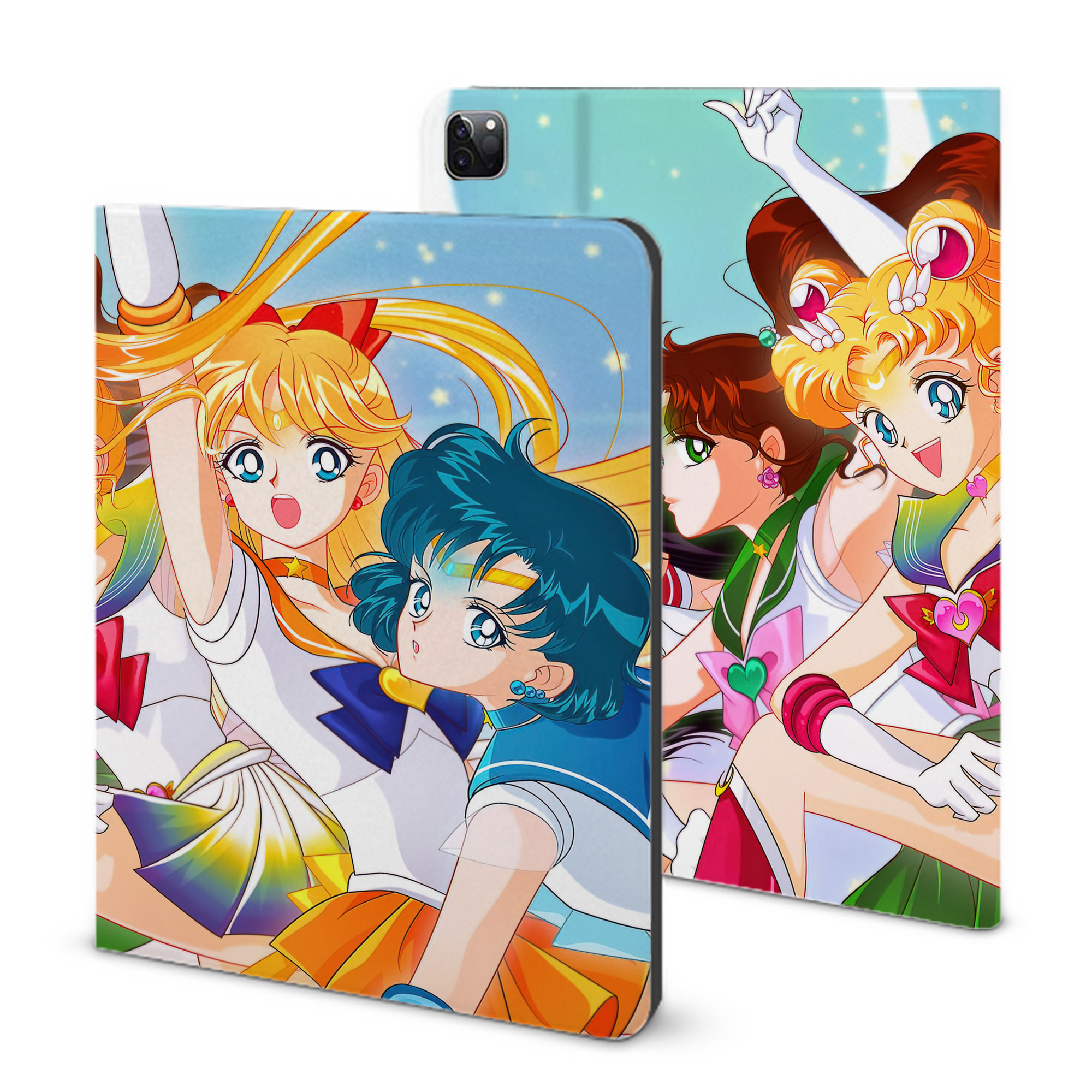 （画像用） 美少女戦士セーラームーン Sailor Moon IPad ケース ブック型 PUレザー TPU 耐衝撃 軽量 薄型 ペン収納なし 全面保護 IPad 各モデル対応